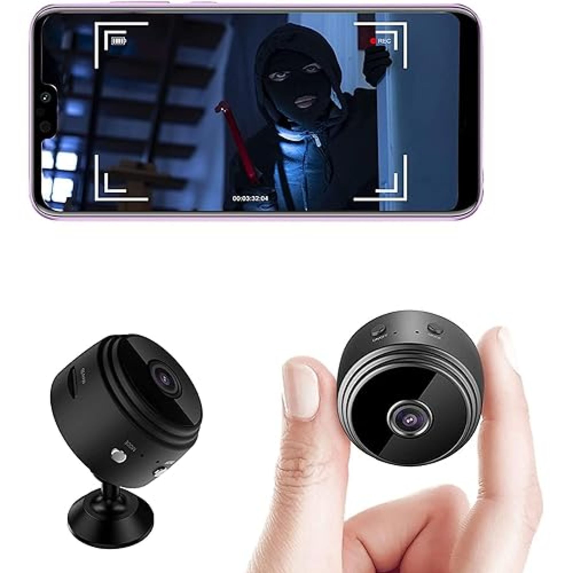 HMROPE Mini Spy Cameras Hidden 1080P HD Wireless Portable Small Video Camera with Night Vision Moti