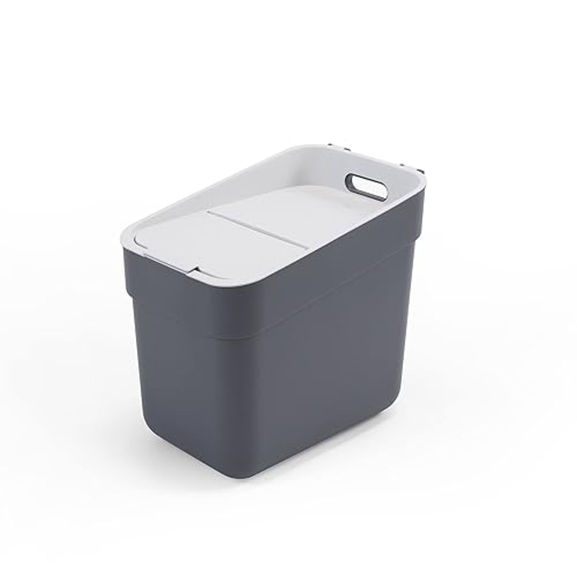 Curver Ready to Collect 100% Recycled 20L Kitchen Accessories Recycling Lift Top Bin Dark Grey Ligh