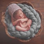 Camidy Newborn Photography Props,Braided Blanket Basket Filler Baby Photo Backdrop Rug