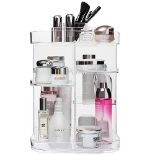 Boxalls Makeup Organiser Rotating 360 Degree, Multi-Function Clear Carousel Cosmetic Organizer Stor