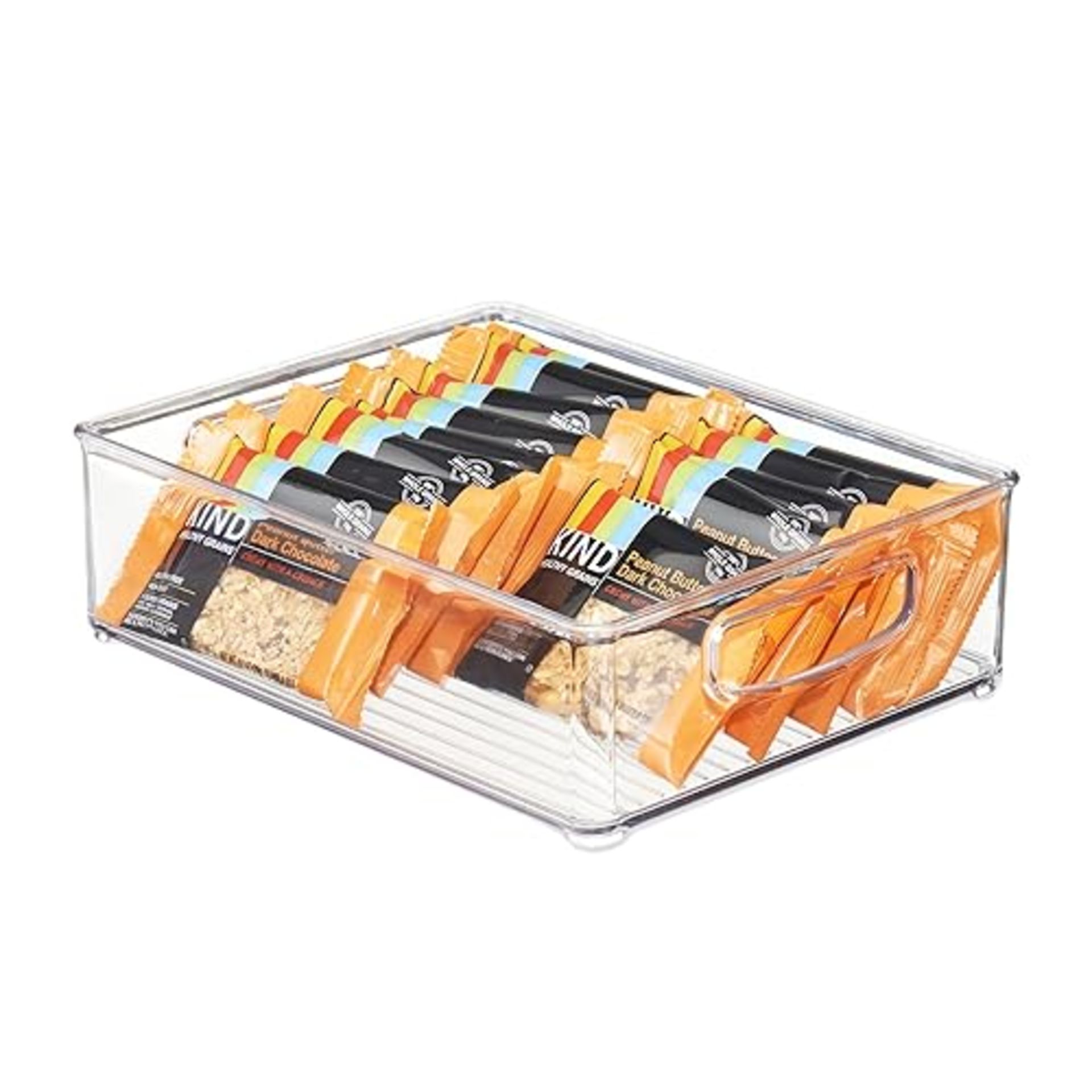 iDesign Fridge Organiser, Stackable Storage Container with Handles, Small BPA-free Clear Drawer Org