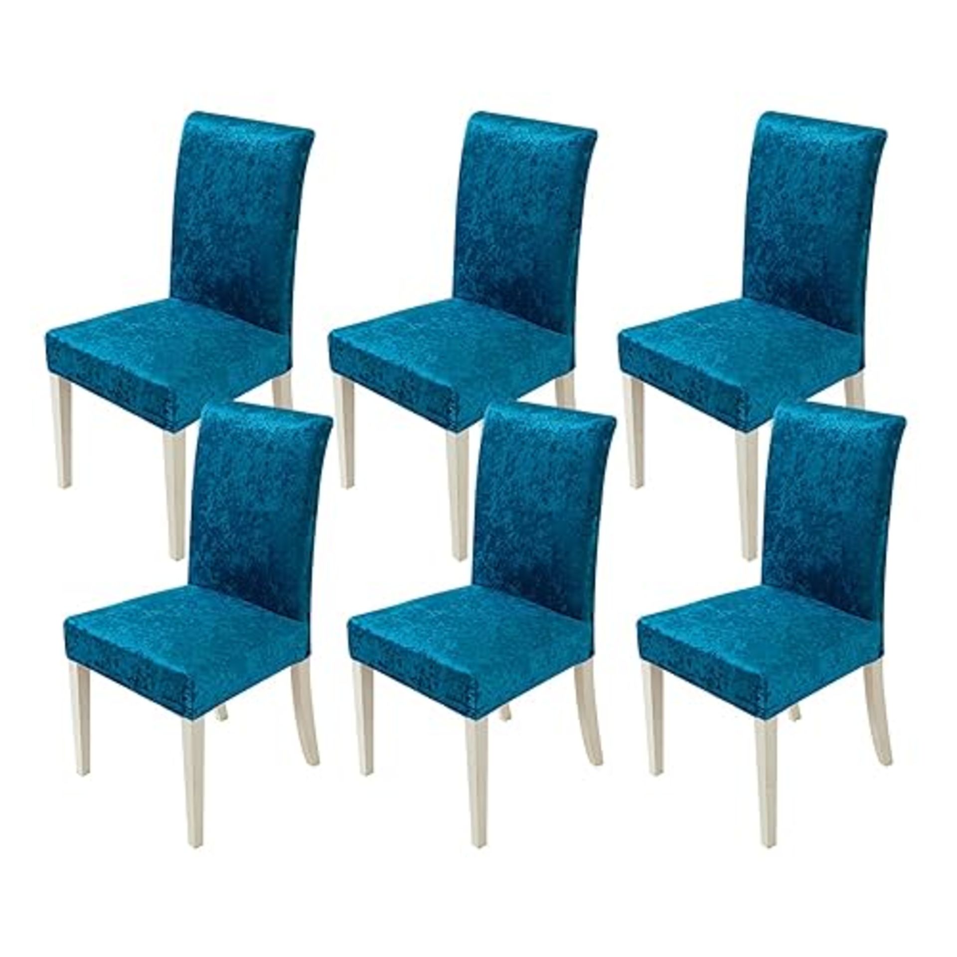 MIULEE Chair Covers for Dining Chairs Set of 6 Velvet Dining Chair Modern Slipcovers Stretch Seat C