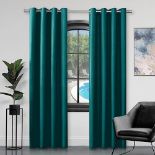 GC GAVENO CAVAILIA Faux Silk Eyelet Curtains For Living Room, 100% Polyester Ring Top Fully Lined D