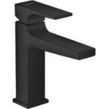 Hansgrohe Metropol Single Lever Basin Mixer 110 With Lever Handle And Push-Open Waste, Matt Black, 