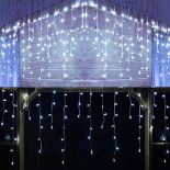 YASENN Icicle Lights,300 Led 9 Meters Icicle Style String Lights Christmas Lights Connectable 8 Lig