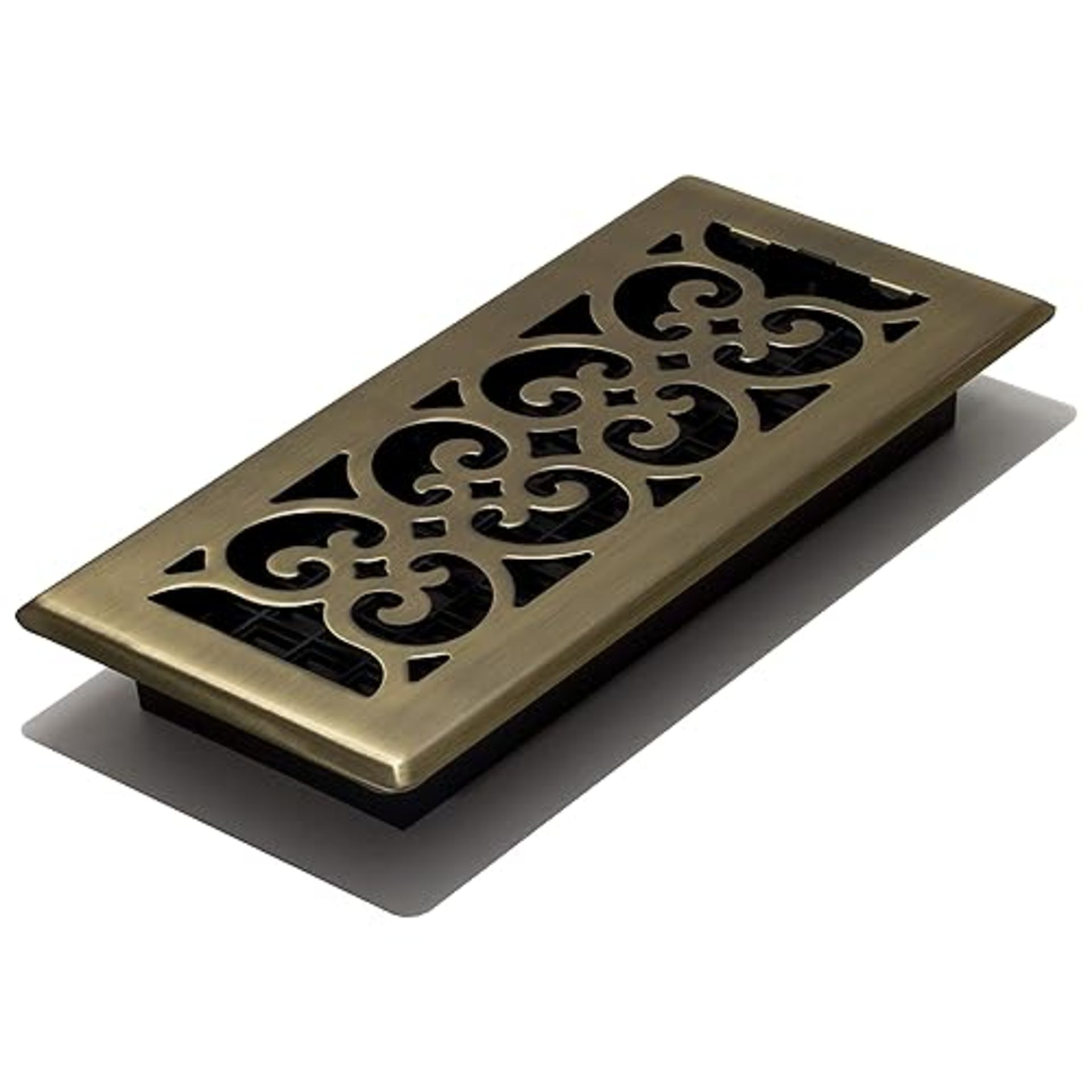 Decor Grates SPH410-A Floor Register, Antique Brass, 4x10 Inches