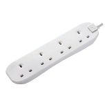 Masterplug BFG5-MP Four Socket Extension Lead, 5 Metre, 13 Amp, White