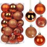 Briful 25PCS 6CM Christmas Baubles, Christmas Tree Decorations Xmas Hanging Ornaments Small Shatter