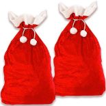 Jonami Santa Sack, 1 Extra Large Velvet Santa Bag for Storing, Holiday Presents, Stocking Stuffers.