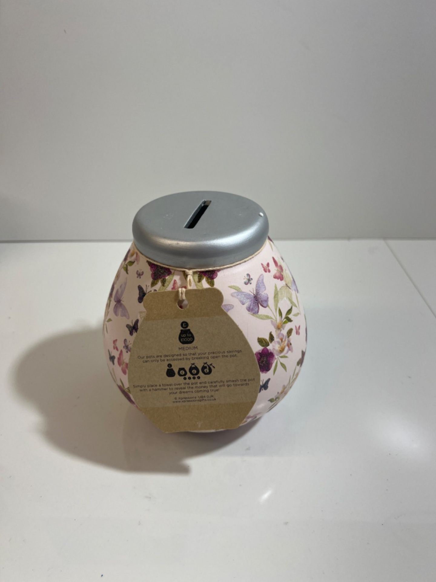 Pot Of Dreams Box | Butterfly Florals Money Pot | Break to Open Piggy Bank | Amusing Saving Jar or  - Image 3 of 3