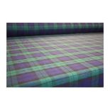 The Dragons Den 145 x 250 cm Rectangle Polyviscose Table Cloth - Black Watch Tartan Robert Robbie B