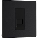 BG Electrical Evolve Single Secondary Telephone Socket, Matt Black