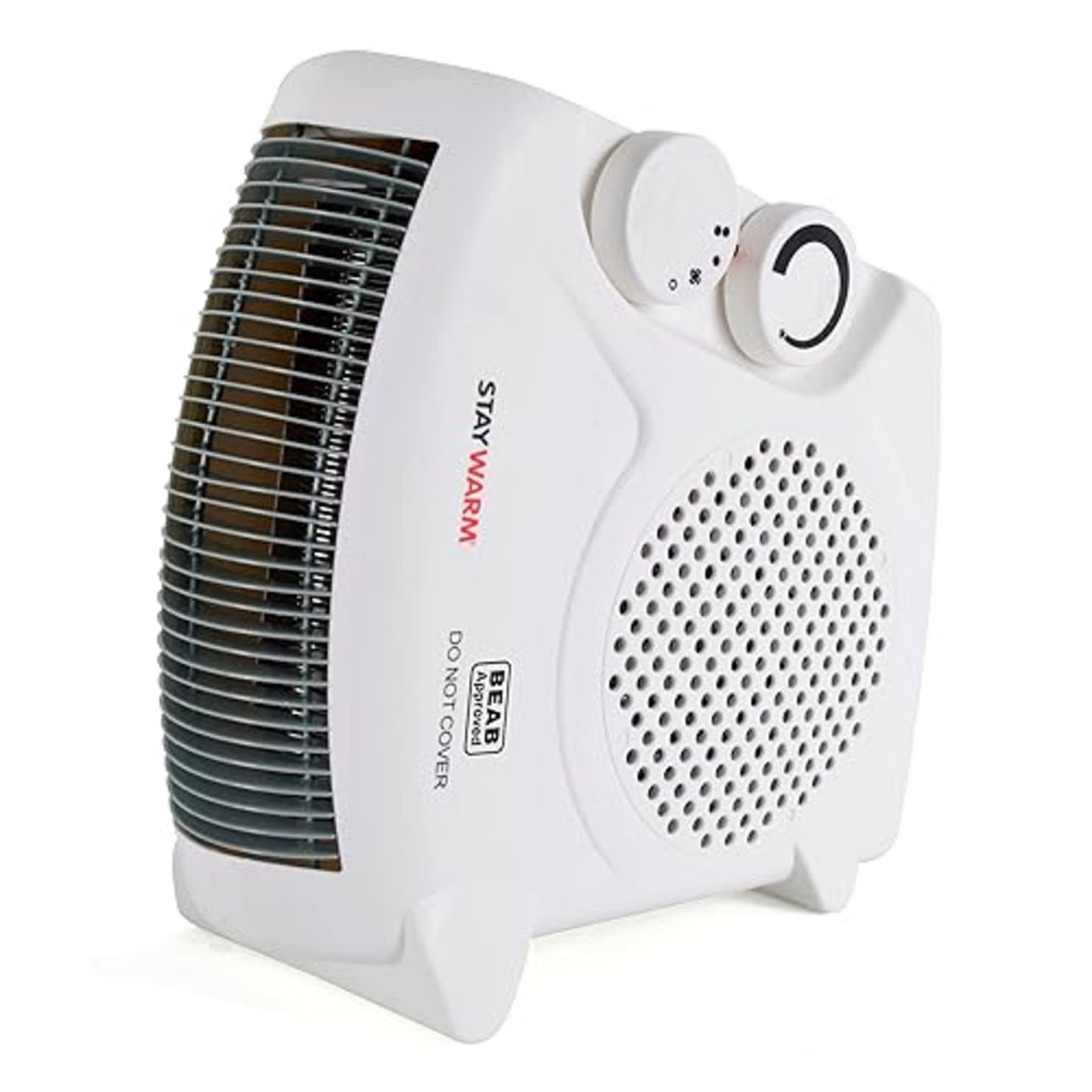 STAYWARM® 2000w Upright and Flatbed Fan Heater with 2 Heat Settings / Cool Blow Fan / Variable The