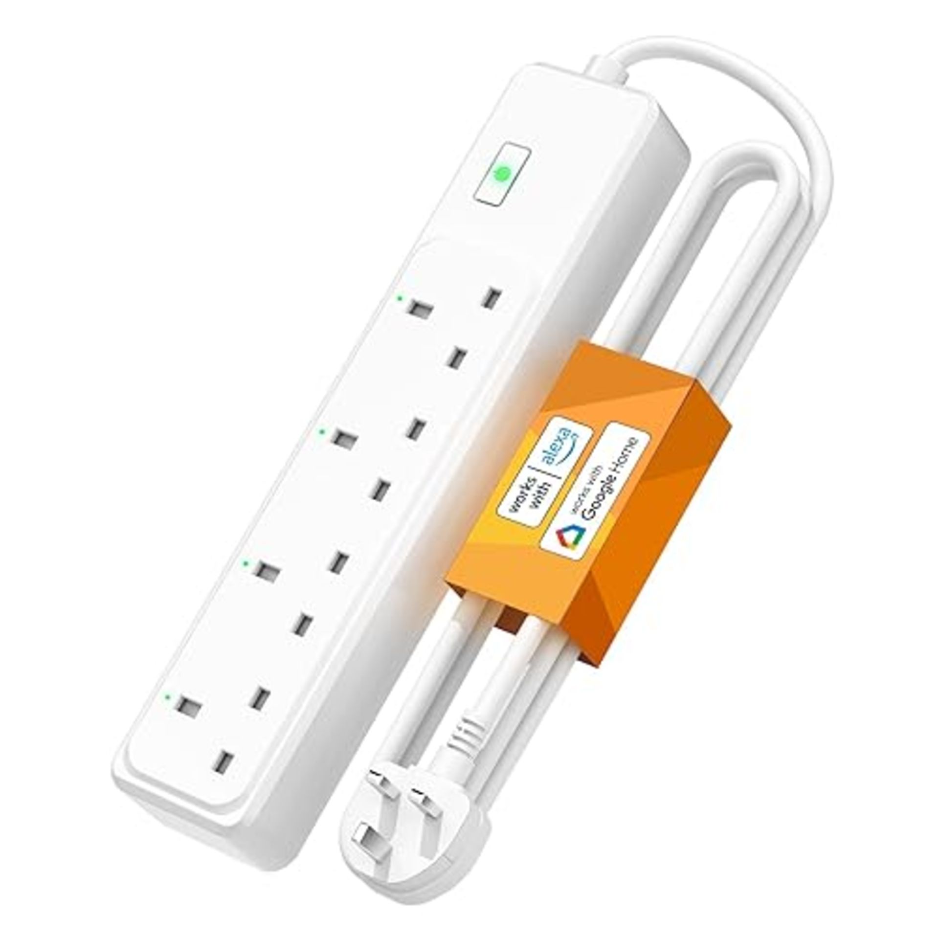 Smart Power Strip WiFi Plug - Smart Outlets Smart Extension Lead 1.8m with 4 AC Outlets, Compatible