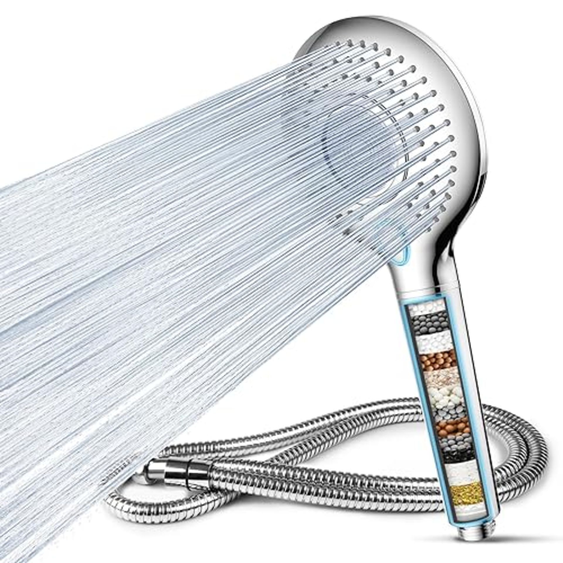 MEKO Hard Water Filter Shower Head, 15 Stage Shower Filter 3 Spray Modes High Pressure Shower Heads