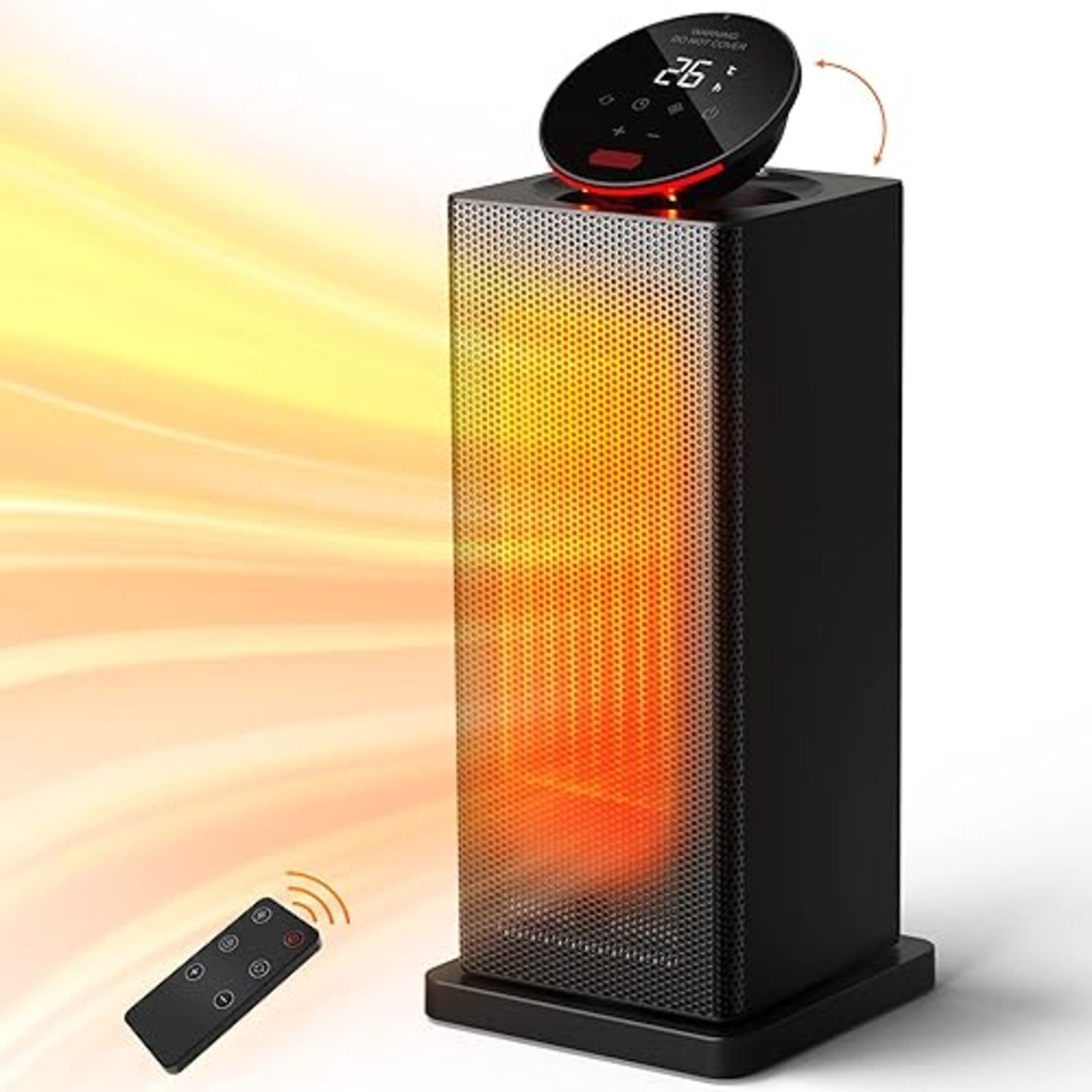 OMISOON Heater 2000W, ECO Electric Heater with 90°Oscillation, Thermostat, 24H Timer, Low Energy, 