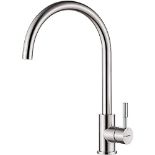 GRIFEMA G4008 Kitchen Sink Taps Mixer 1 Hole, Single Lever 360° Swivel High Spout for Kitchen Sink