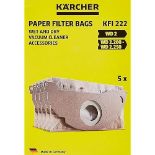 Kärcher Original Paper Filter Bags KFI 222: 5 pieces, 2-play, custom-fit for Kärcher Wet and Dry 