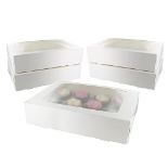 Culpitt 12 Hole Cupcake Box, 5 Pack, White Cupcake Boxes For Carrying And Displaying Tasty Muffins,