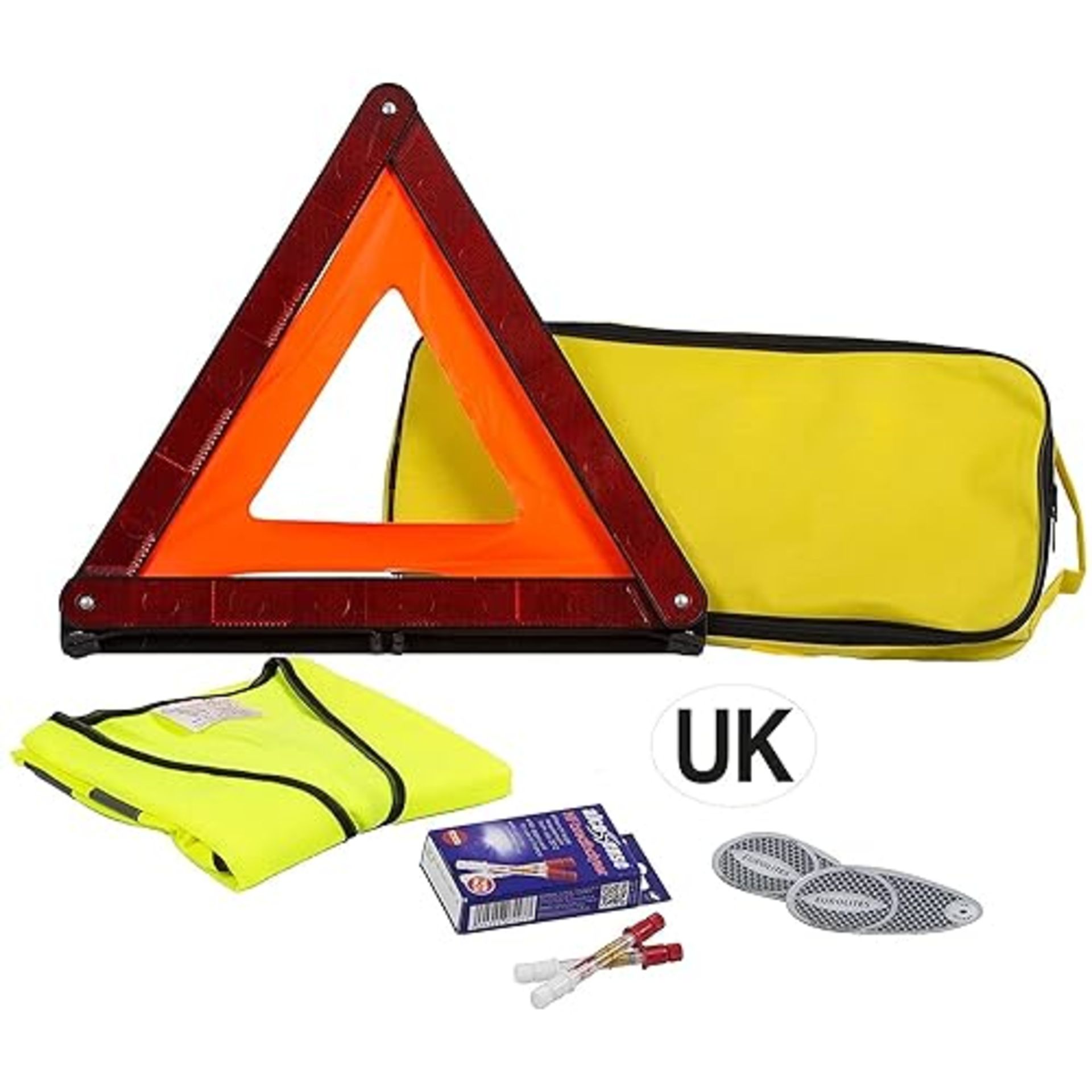 AA French Travel Kit AA5465 - Breathalysers, Warning Triangle, UK Badge, Headlamp Beam Converters, 
