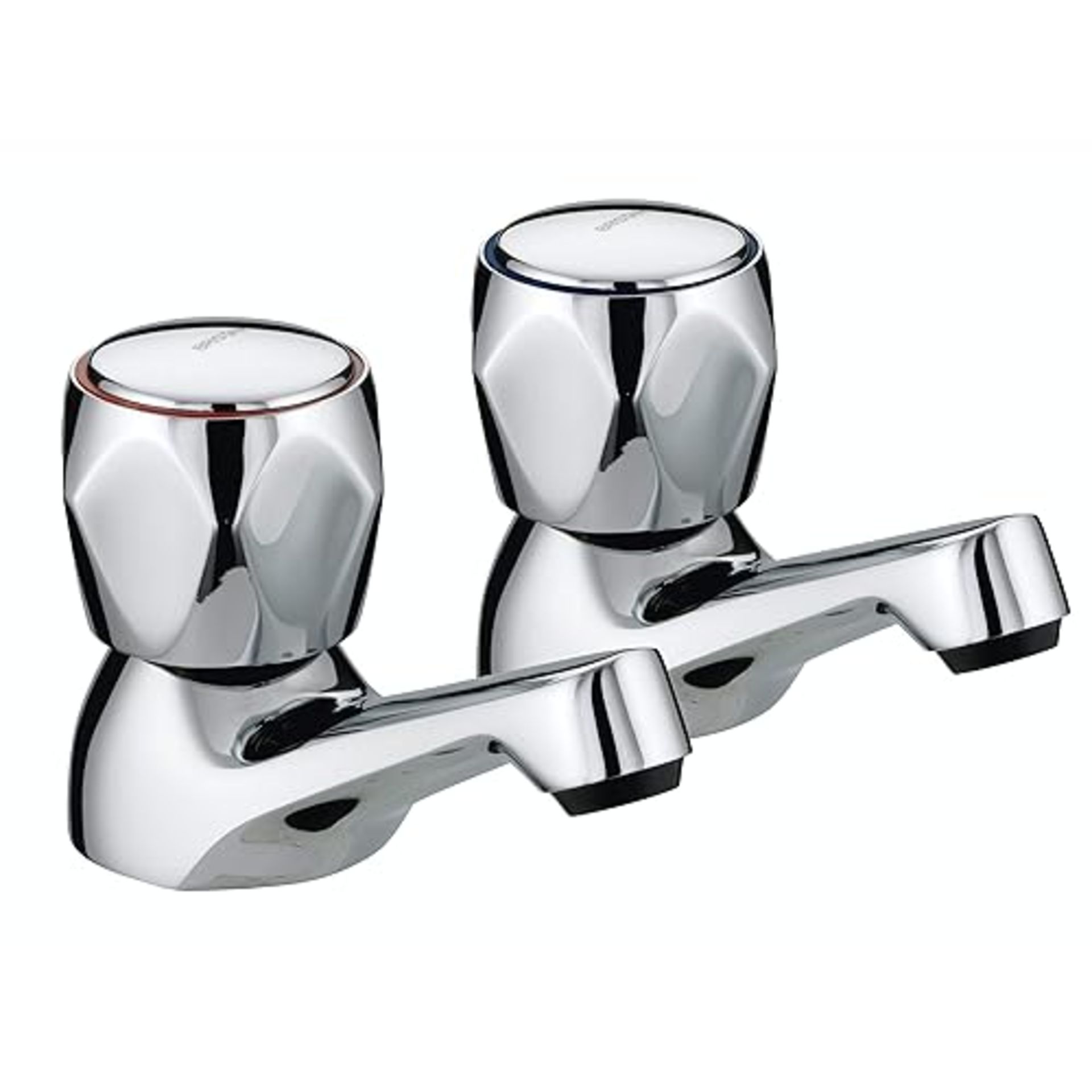 Bristan VAC 1/2 C MT Club Basin Taps with Metal Heads - Chrome Plated