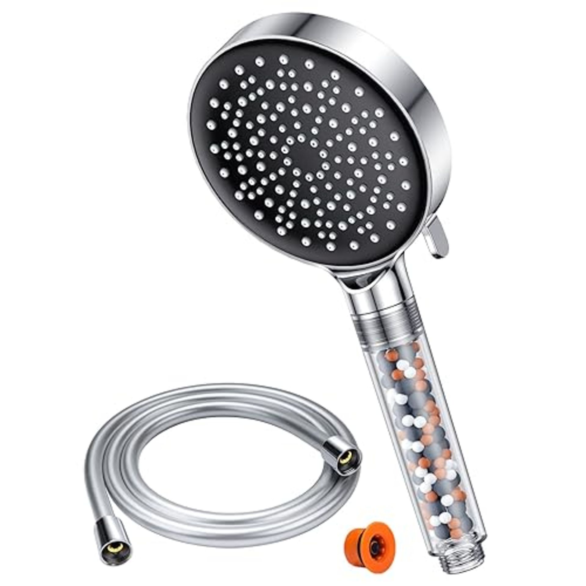 Shower Head and Hose 1.6M, YEAUPE High-Pressure Shower Head with 5 Spray Modes, Shower Head Filter 