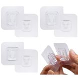 Double Sided Adhesive Wall Hooks - Miotlsy Anti-Skid Traceless Sticky Hook Reusable Waterproof and 