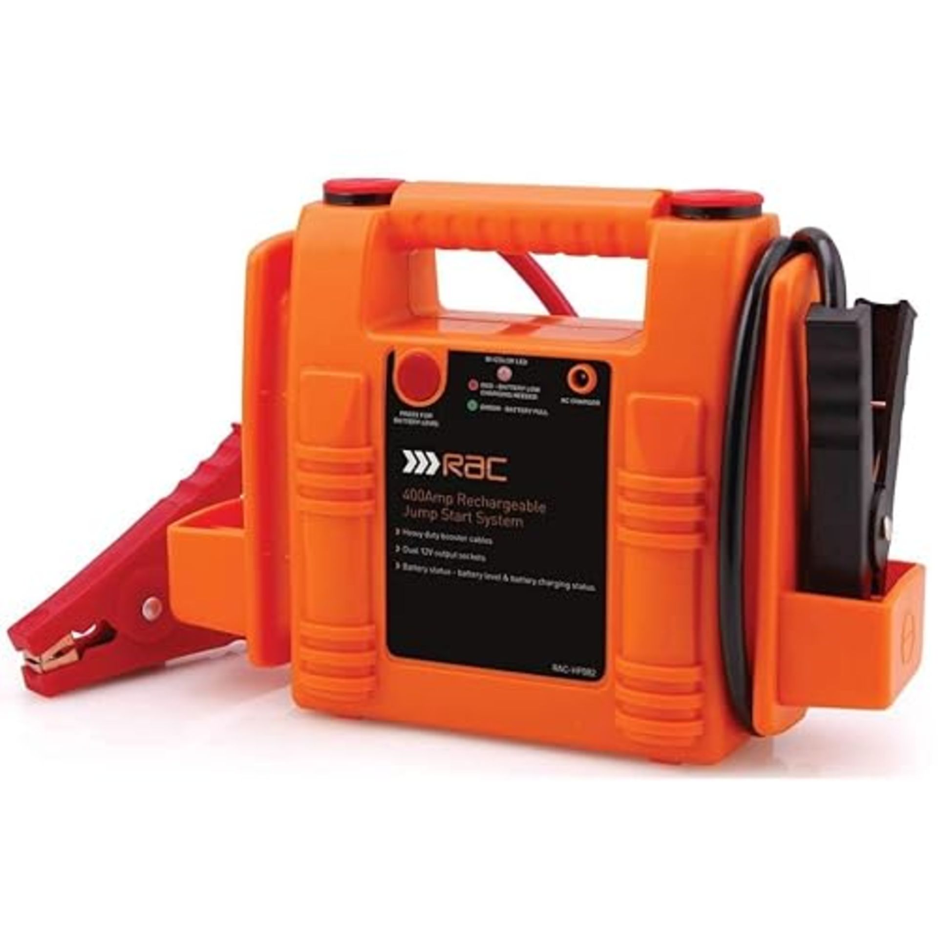 RAC 400 Amp Rechargeable Jump Start System HP082 - For Car Batteries up to 1500cc, Orange/Red,desig