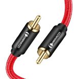 ANNNWZZD Subwoofer Cable, Digital Coaxial Audio Cable for Amplifiers, Hi-Fi Systems 2M