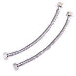 Xcel Homeâ„¢ Pair of 1/2" x 1/2" BSP (300mm) Flexible Hose Pipe Tails | Replacement Kitchen Sin