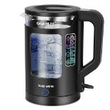 GABERLEE Electric Kettle, 1.7L, 3000W Fast Boil Quiet Glass Kettle with Blue LED, Auto Shut-Off and