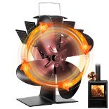 zerotop 7.5" Wood Burner Fans, 1200W Log Burner Wood Burning Stove Fan Heat Powered Fireplace Log B