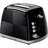 Russell Hobbs 26394 Textured 2 Slice Toaster, Tactile 3D Design Bread Toaster with Frozen, Cancel a