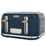 Breville Curve 4-Slice Toaster with High Lift and Wide Slots | Navy & Gold [VTT965]