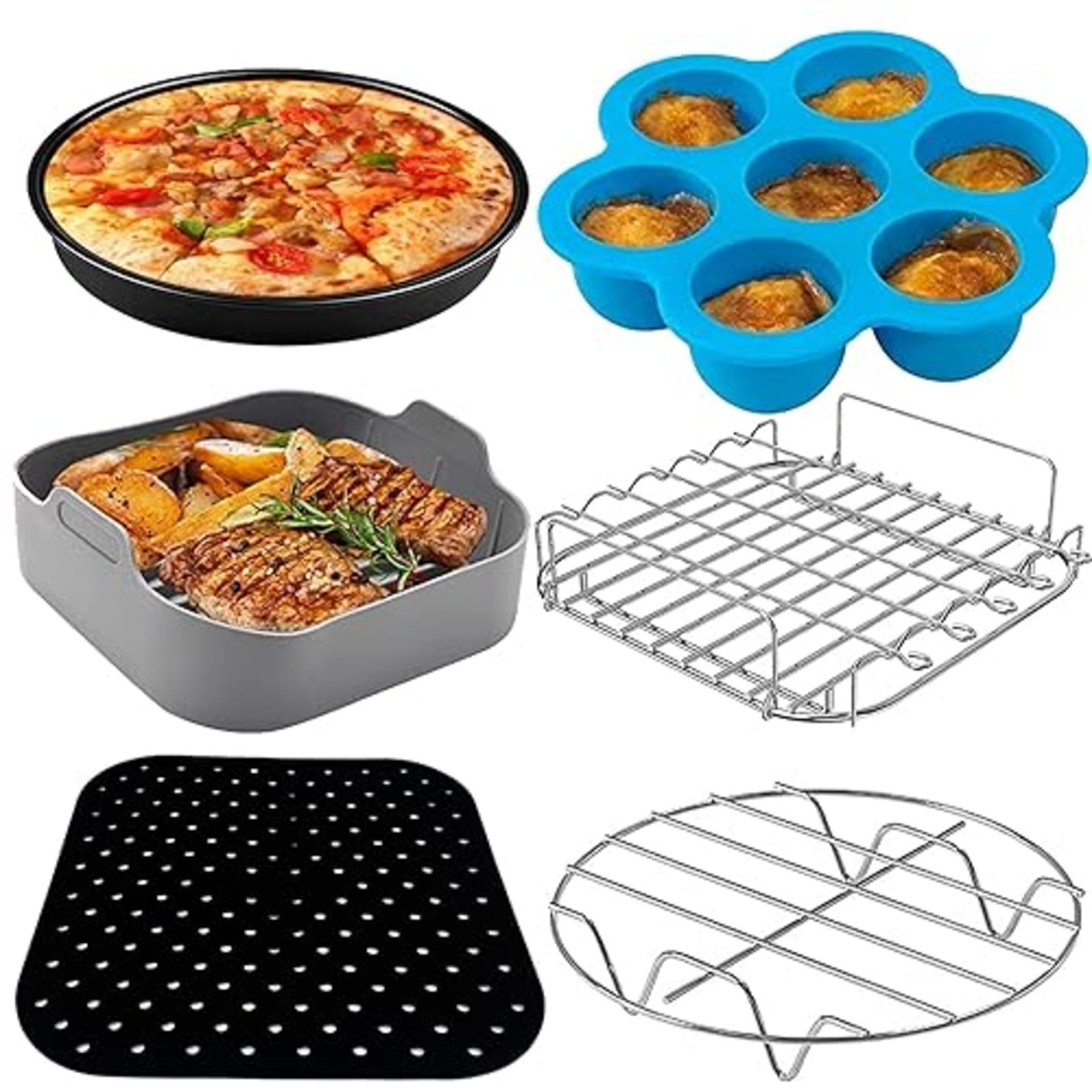 Air Fryer Accessories 5,5L Square, Air Fryer Accessories 5,5 Litre XXL Utensils Mold Accessories Su