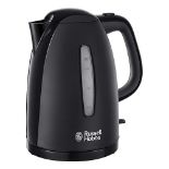 Russell Hobbs Textures Electric 1.7L Cordless Kettle (Fast Boil 3KW, Black premium plastic, matt & 