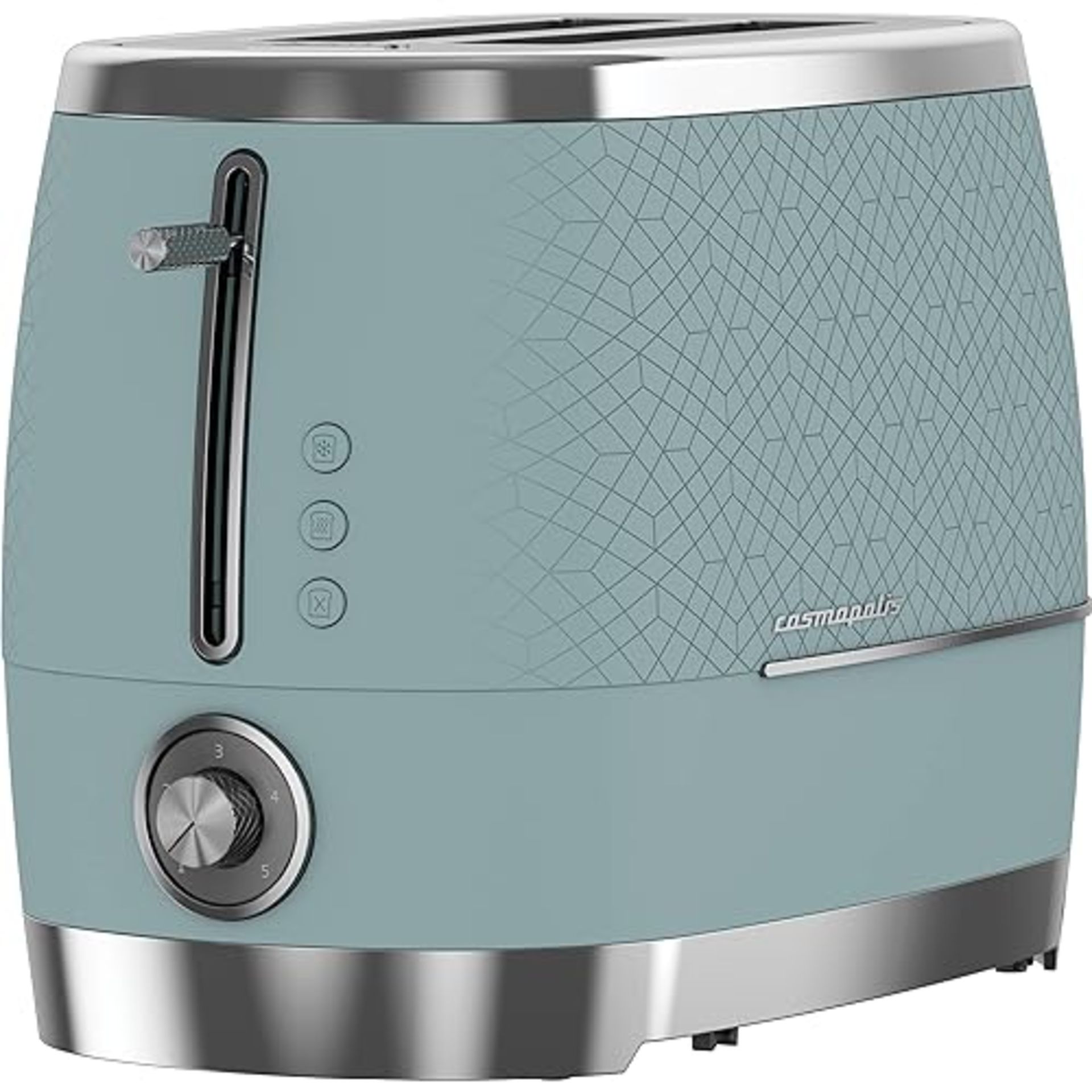 Beko Cosmopolis Toaster TAM8202T, Retro Duck Egg Teal Design , Extra Wide Slot 2-Slice Toaster , In