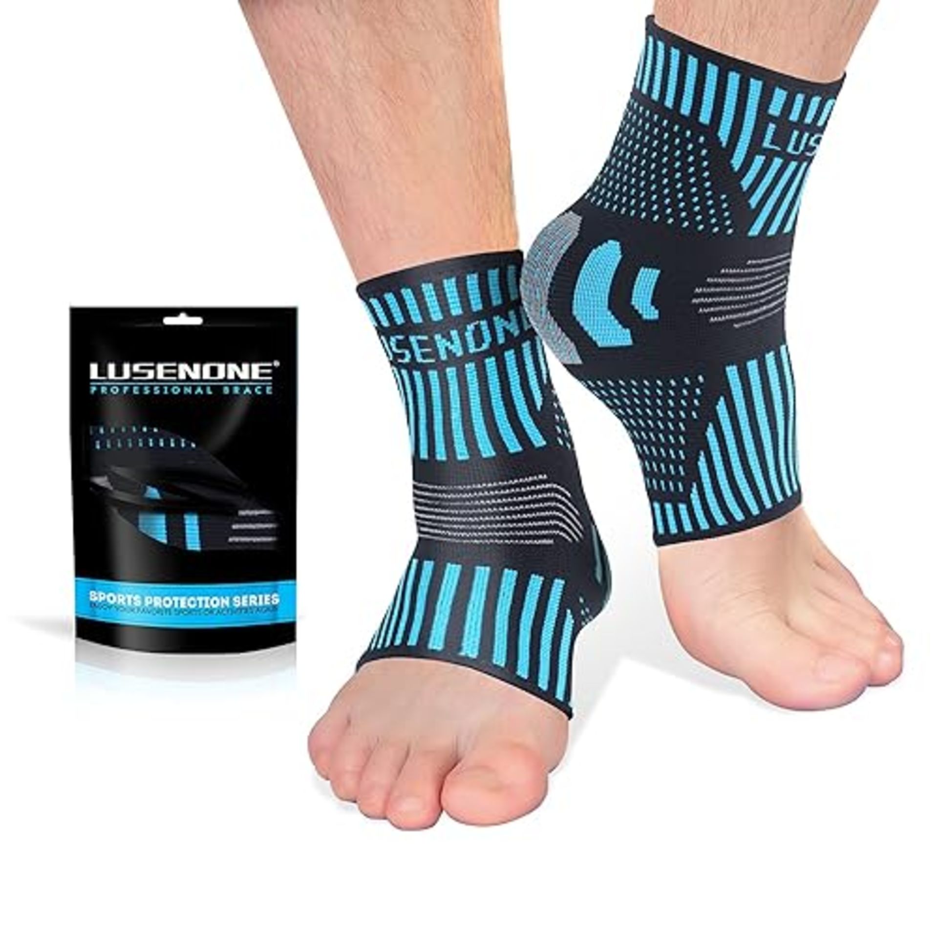 Professional Ankle Support Brace 2 Pack, Breathable Plantar Fasciitis Socks, Anti-Slip Ankle Compre