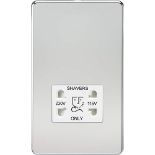 Knightsbridge SF8900PCW Screwless Dual Voltage Shaver Socket in Polished Chrome with White Insert, 