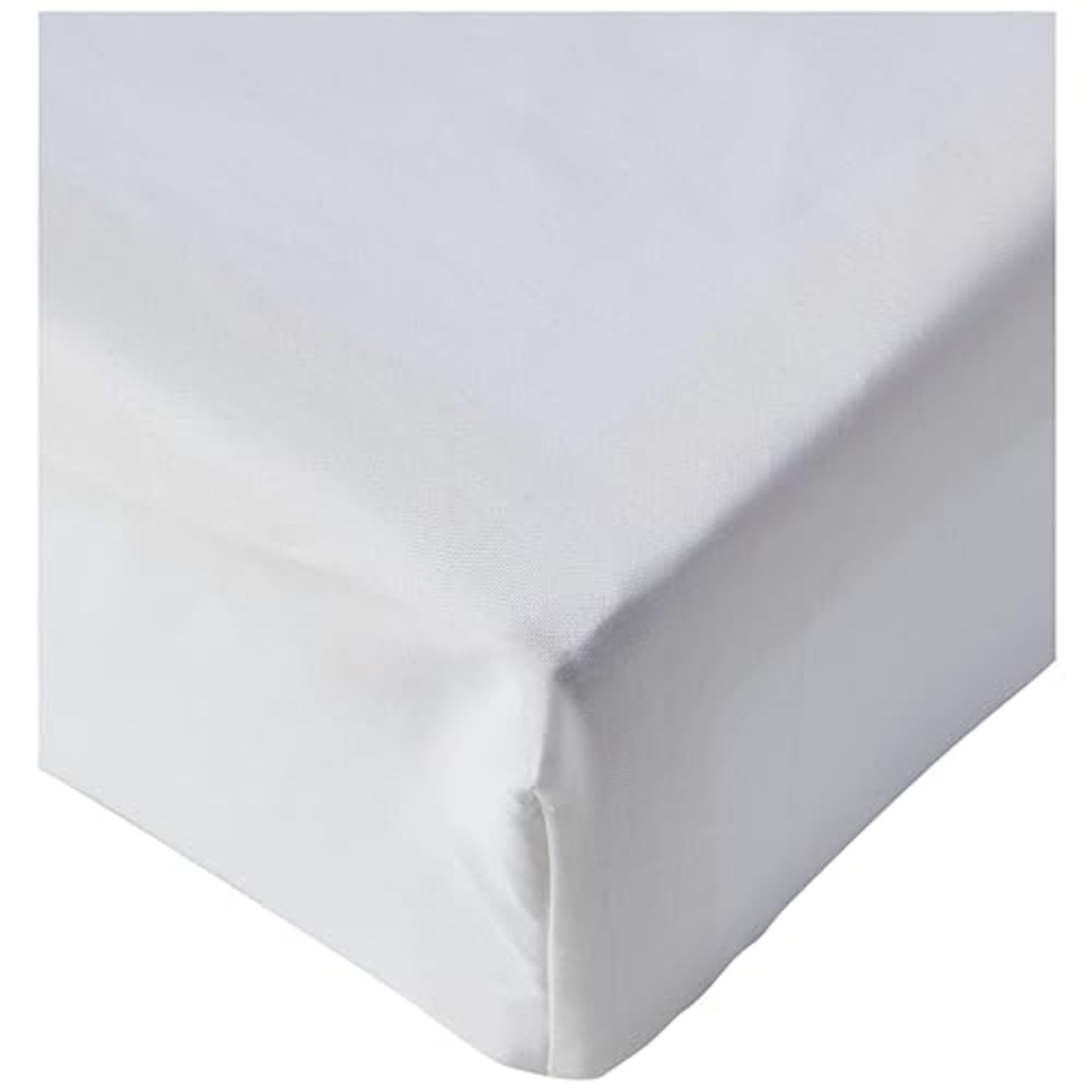 Amazon Basics Super King Size Fitted Sheet, COTTON, White, 180 cm x 200 cm x 30 cm