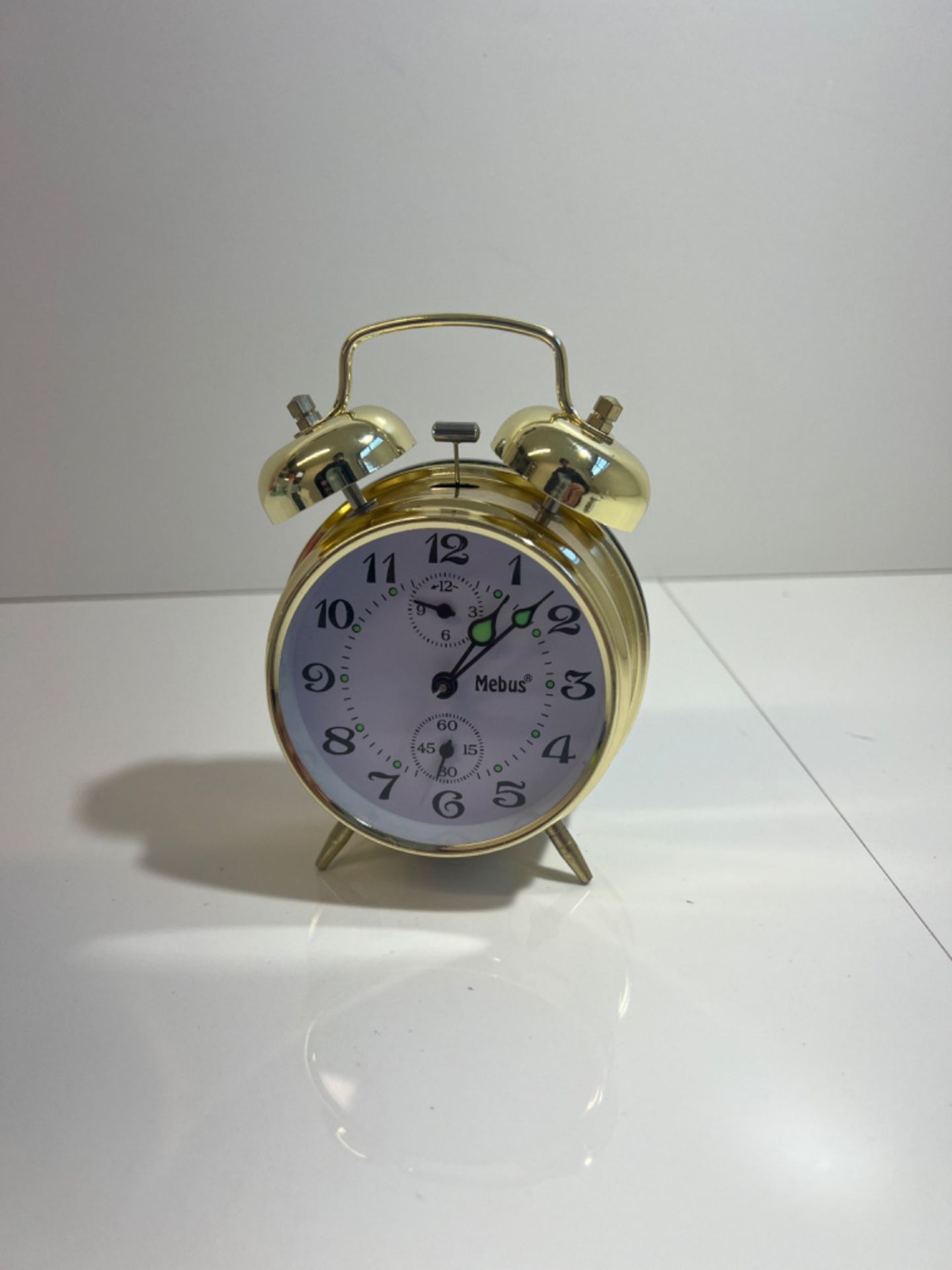 Mebus Mechanical Bell Alarm Clock, Metal, Gold, Normal - Image 3 of 3