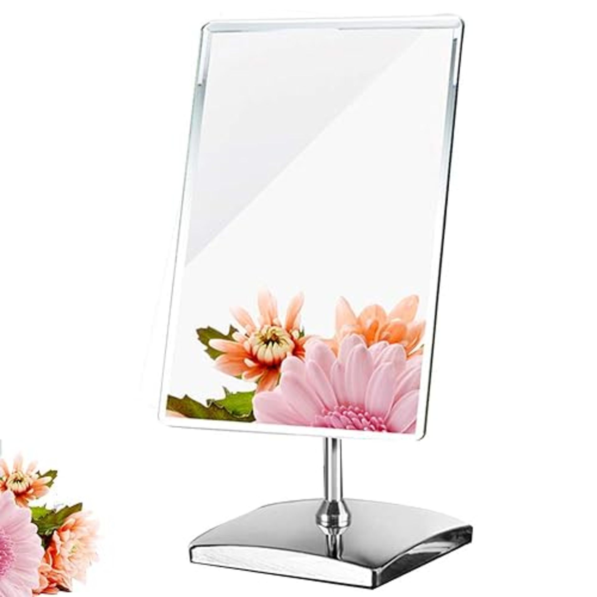 YAPISHI Free Standing Dressing Table Vanity Mirror,Square Detachable Angle Adjustable Frameless Des