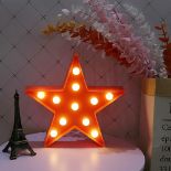 GUOCHENG Novelty Star LED Night Light Battery Operated LED Marquee Sign Decorative Table Lamps for 