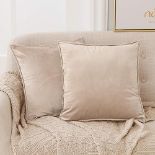 Deconovo Set of 2 Home Derorative Crushed Velvet Cushion Covers 50cm x 50cm 20x20 Inches Flanges Th