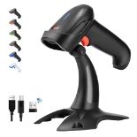Tera Pro 2D Wireless Barcode Scanner, Bluetooth QR Code Reader with Stand, 2200mAh Fast and Precise