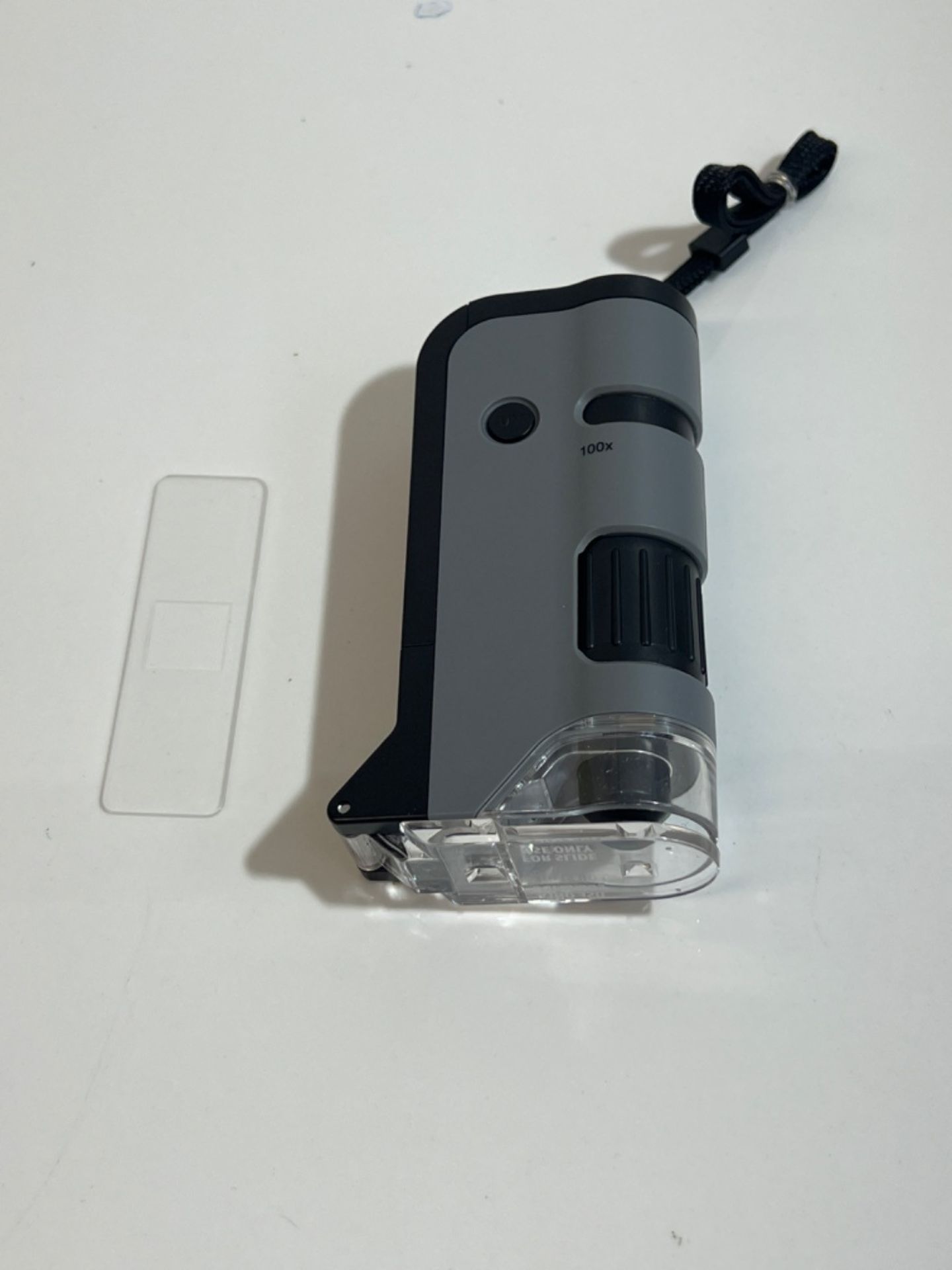 Carson MicroFlip 100x-250x LED UV lighted Pocket Microscope with Flip-Down Slide Base and Smartphon - Image 2 of 3