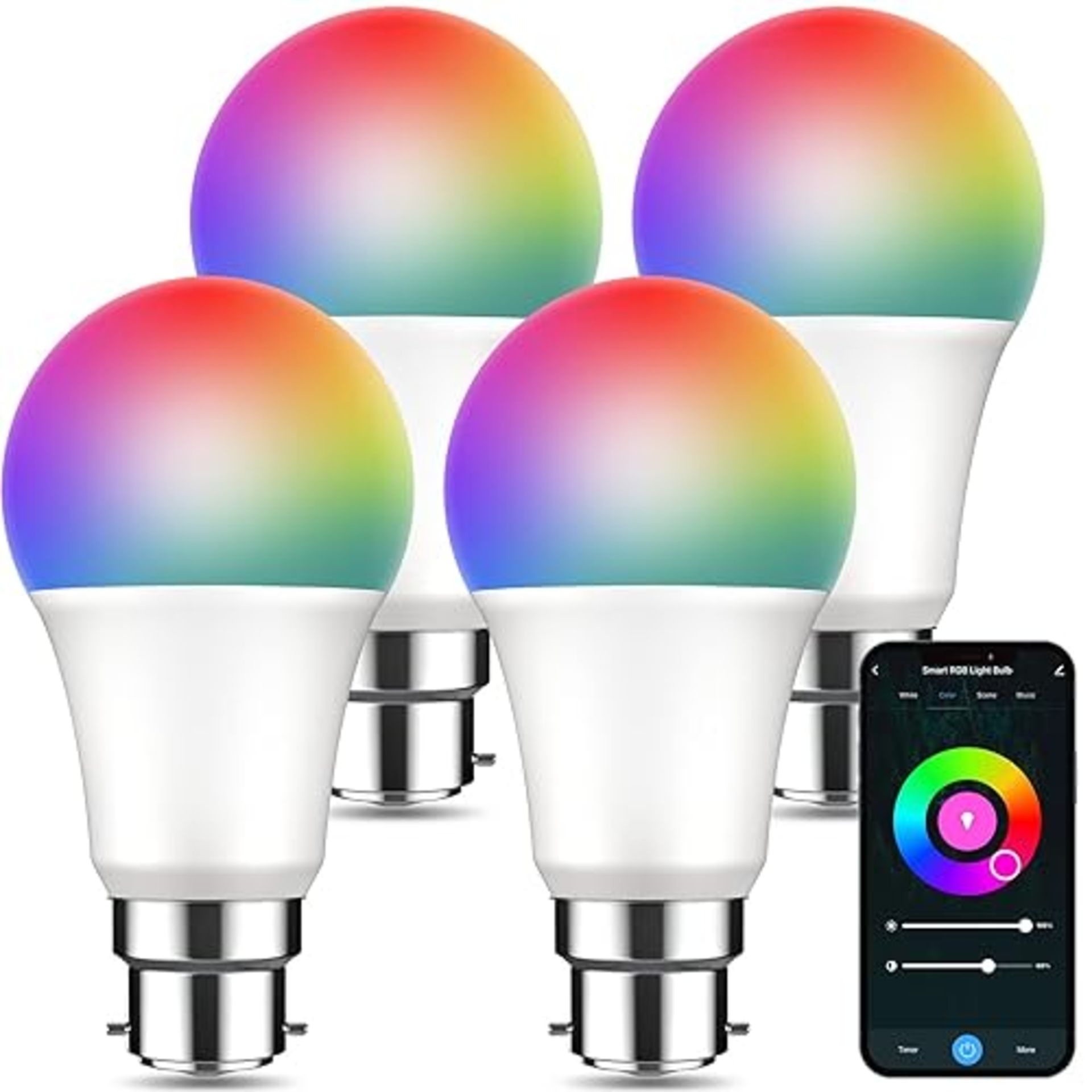 OHMAXX Smart Bulb, Smart Light Bulbs,APP Contsrol, Smart WiFi Multicolor LED Bulb 8W (75W Equivalen
