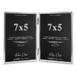 Silver Plated Photo Frame Double Book Style Picture Frame Plain Satin Finish and Tarnish Protected 