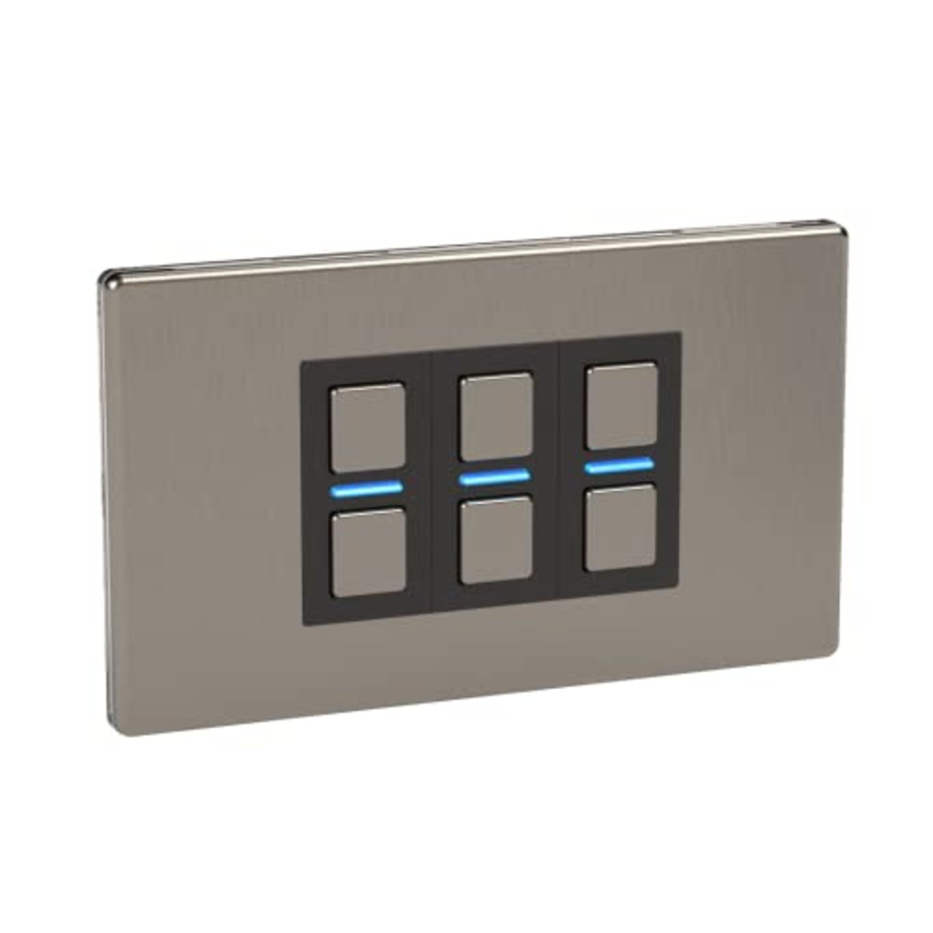 Lightwave LP23MK2 Smart Dimmer with Energy Monitoring, 3 Gang, Stainless Steel - Works with Alexa, 