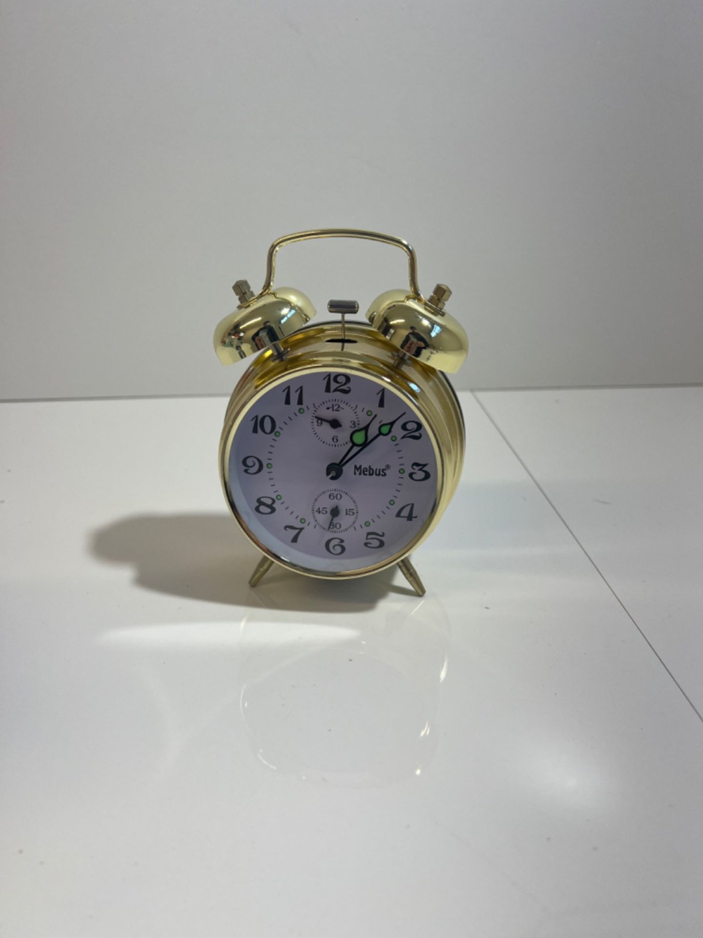 Mebus Mechanical Bell Alarm Clock, Metal, Gold, Normal - Image 2 of 3